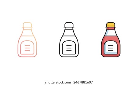 Ketchup icon design with white background stock illustration