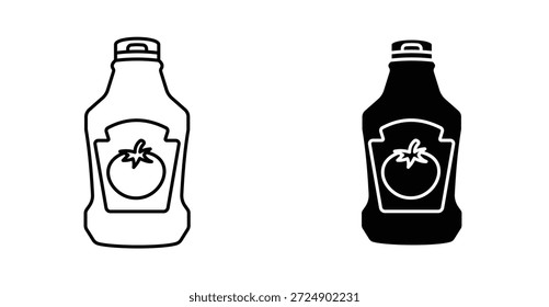 Icono de ketchup Diseño gráfico. Ilustraciones de icono de Vector