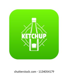 Ketchup icon green vector isolated on white background