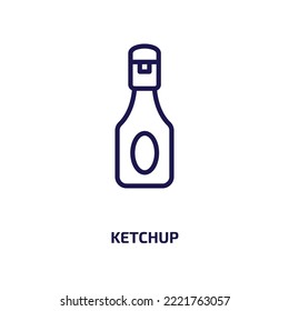 ketchup icon from kitchen collection. Thin linear ketchup, food, meal outline icon isolated on white background. Line vector ketchup sign, symbol for web and mobile