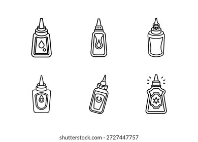 Ilustración vectorial de arte de línea de icono de ketchup aislada