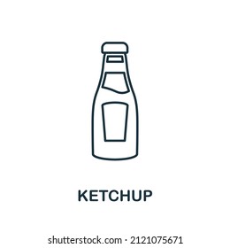 Ketchup icon. Line element from take away collection. Linear Ketchup icon sign for web design, infographics and more.