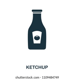 Ketchup icon. Mobile apps, printing and more usage. Simple element sing. Monochrome Ketchup icon illustration.