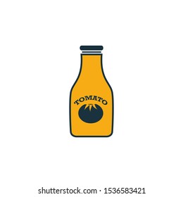 Ketchup icon set. Four elements in diferent styles from fastfood icons collection. Creative ketchup icons filled, outline, colored and flat symbols.