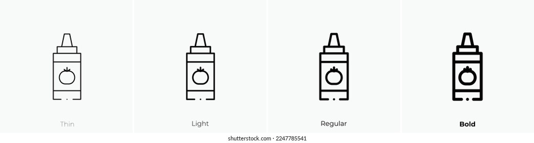 ketchup icon. Thin, Light Regular And Bold style design isolated on white background