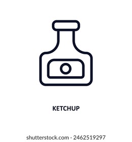 ketchup icon. Thin line ketchup icon from kitchen collection. Outline vector isolated on white background. Editable ketchup symbol can be used web and mobile