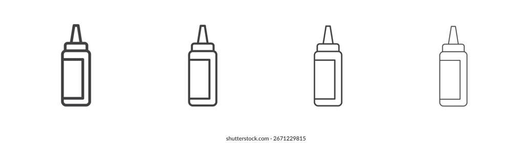 Icono de ketchup. Icono de línea delgada para el diseño y desarrollo de Sitios web, desarrollo App.