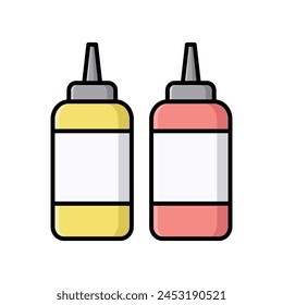 Plantilla de diseño de Vector de icono de ketchup simple y limpio