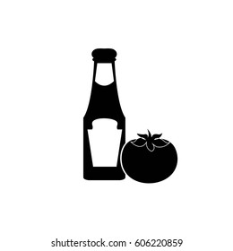 Ketchup icon Vector Illustration on the white background.