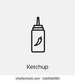 ketchup icon vector. Linear style sign for mobile concept and web design. ketchup symbol illustration. Pixel vector graphics - Vector.