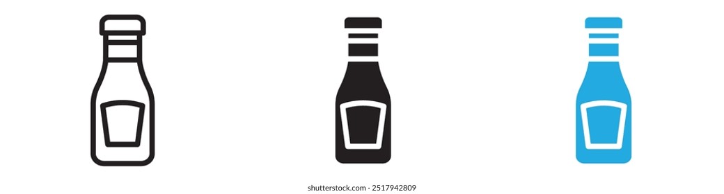 Ketchup icon vector set illustration