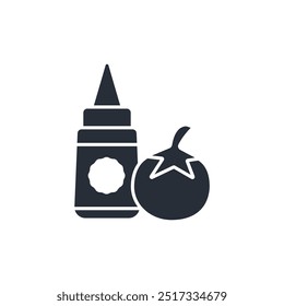 Ketchup icon. vector.Editable stroke.linear style sign for use web design,logo.Symbol illustration.