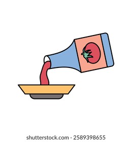 ketchup icon with white background vector stock illustration