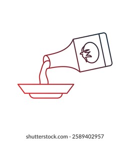 ketchup icon with white background vector stock illustration