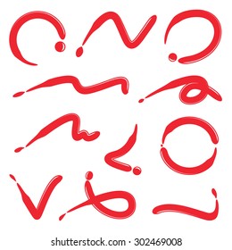 ketchup lines on white, hand drawn line