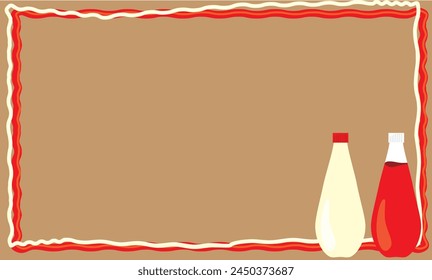 Ketchup and mayonnaise frame background material