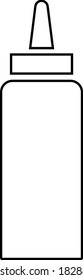 Ketchup and mustard bottle contour. Vector black and white illustration. Great for labels, menus, posters, banners, vouchers, coupons, business promotion and more.