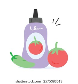 Ketchup and mustard bottle, sauce container vector design
