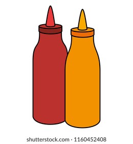 ketchup and mustard bottles