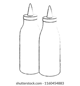 ketchup and mustard bottles