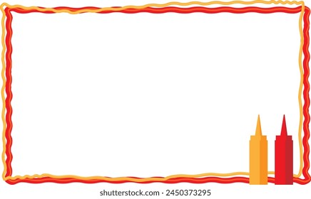 Ketchup and mustard line frame background material