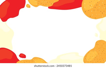 Ketchup, mustard and mayonnaise frame background material