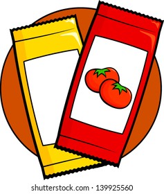 ketchup and mustard sachets