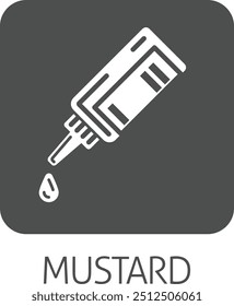 Ketchup or mustard sauce bottle food stylised icon concept. Possibly an icon for the mustard allergen or allergy.