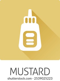 Ketchup or mustard sauce bottle food stylised icon concept. Possibly an icon for the mustard allergen or allergy.