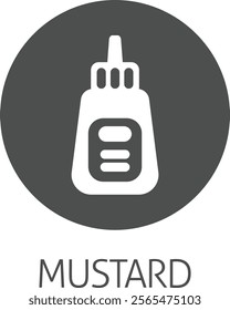 Ketchup or mustard sauce bottle food stylised icon concept. Possibly an icon for the mustard allergen or allergy.