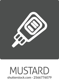 Ketchup or mustard sauce bottle food stylised icon concept. Possibly an icon for the mustard allergen or allergy.