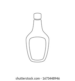 Ketchup and Mustard Sauce Bottle. Thin line Vector Icon. Simple black symbol on white background. 5 PP sign.