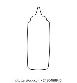 ketchup mustard sauce seasoning delicious line doodle icon element vector illustration