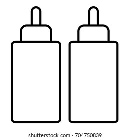 Ketchup mustard squeeze bottle icon. Outline illustration of ketchup mustard squeeze bottle vector icon for web