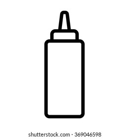 Ketchup Or Mustard Squeeze Bottle Line Art Vector Icon For Food Apps And Websites