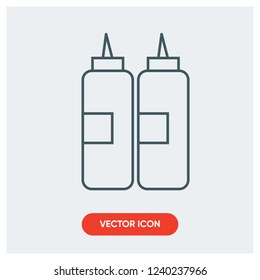 ketchup mustard squeeze bottle vector icon