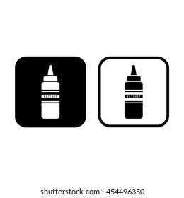 Ketchup and mustard squeeze bottle vector icon