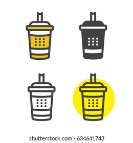 Ketchup and mustard squeeze bottle vector icon illustration