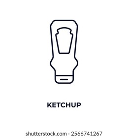 ketchup outline icon. Linear vector from kitchen concept. Thin line ketchup icon isolated on white background