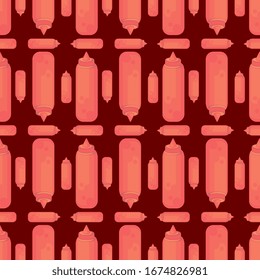 Ketchup pattern, illustration, vector on white background.