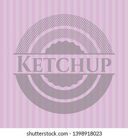 Ketchup pink emblem. Retro. Vector Illustration. Detailed.