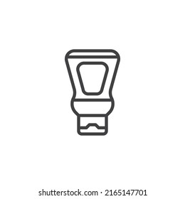 Ketchup Plastikflasche-Symbol. lineares Stilzeichen für mobiles Konzept und Webdesign. Ketchup Sauce Umriss Vektorsymbol. Symbol, Logo-Abbildung. Vektorgrafik