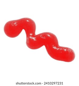 ketchup red, zigzag stripe, aislado en fondo blanco