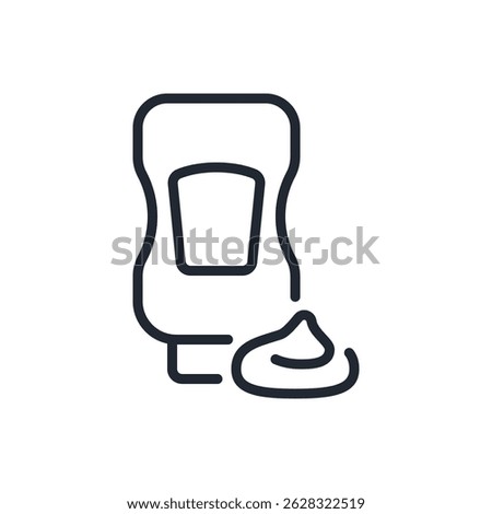 Ketchup sauce bottle editable stroke outline icon isolated on white background flat vector illustration. Pixel perfect. 64 x 64.