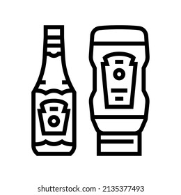 ketchup sauce bottle line icon vector. ketchup sauce bottle sign. isolated contour symbol black illustration