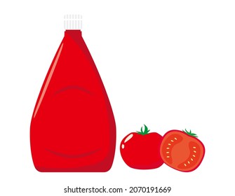 Salsa de Ketchup. Icono. Ilustración vectorial.