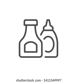 Ketchup and sauce line outline icon