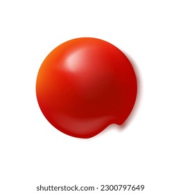 Ketchup sauce stain, round catsup splash or blob, Isolated 3d vector red tomato sauce spherical drop, splatter of dip or jam