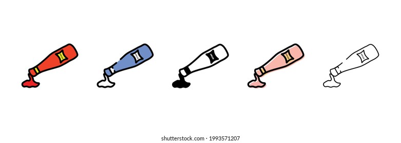 ketchup set vector type icon