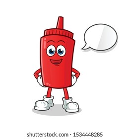 ketchup talking mascot vector cartoon art illustration